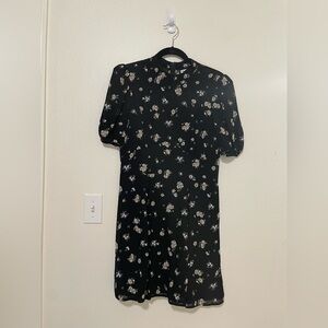Reformation Black Floral Mini Dress